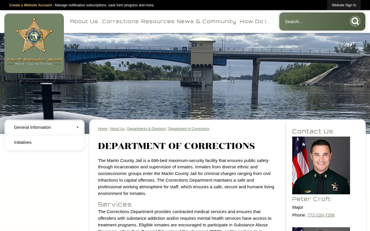 Martin County Jail facility and release records information